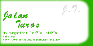 jolan turos business card